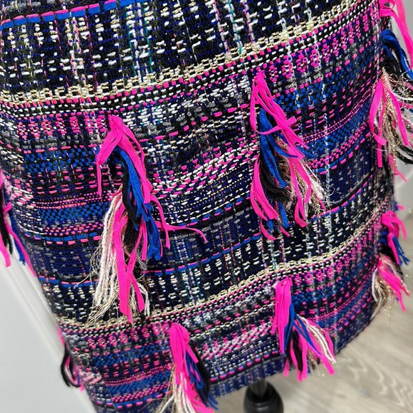 Milly Couture Tweed Pencil Midi Skirt Multicolor - Picture 4 of 11